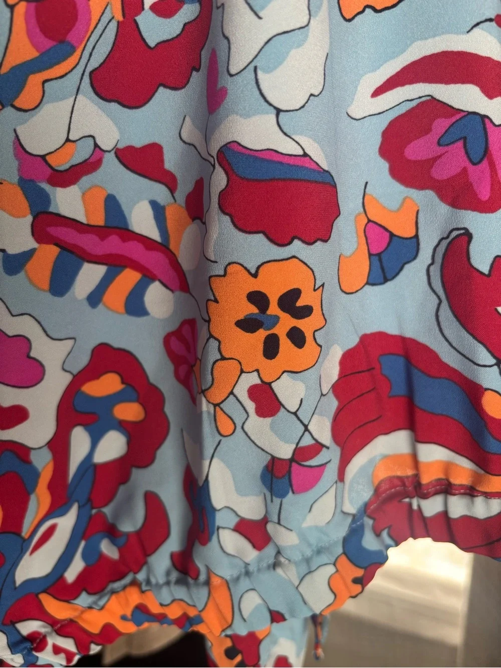 cupcakes & cashmere Sky Blue Multicolor Abstract Floral Button Blouse - Picture 5 of 5